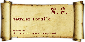 Mathisz Horác névjegykártya